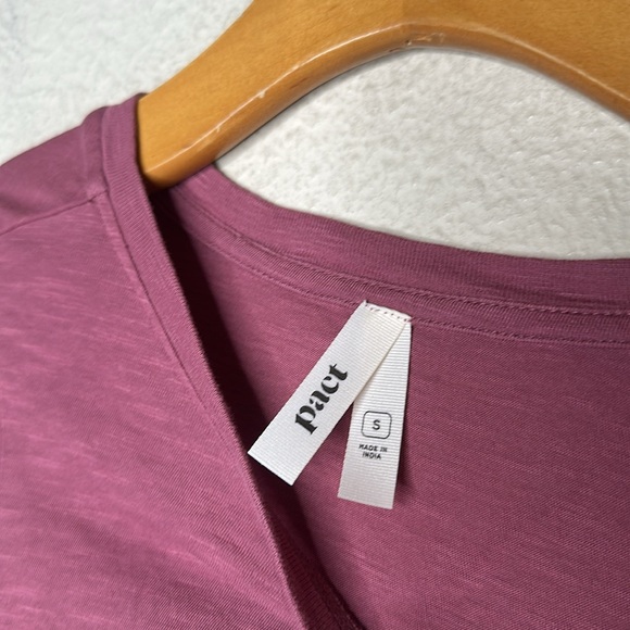 Pact Featherweight Slub Long Sleeve Round Neck Tee - Burgundy  - small - Picture 3 of 4